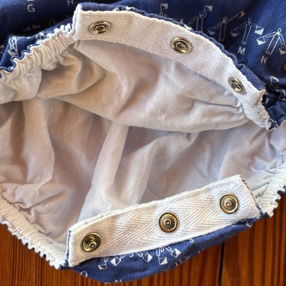 Kayce Hughes Blue & White Boys Bubble Suit W/Alphabet Design Size 24 Months - Picture 3 of 6